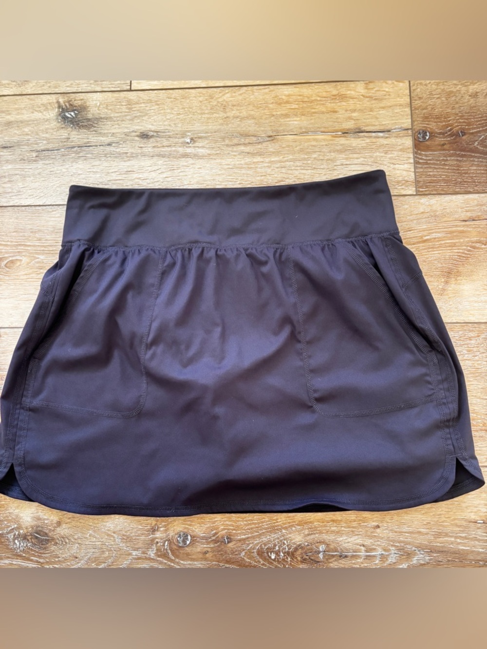 Zuda Skort Black Comfort Stretch Size Large with Pockets Tennis Golf Pickleball